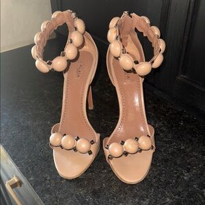 Alaia Nude Beaded Heels